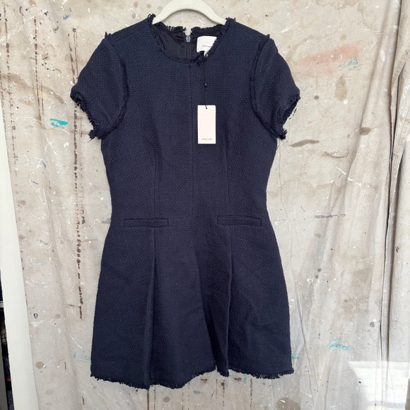 Cinq a Sept Nova Fringe-Trim Boucle Mini Dress - Picture 2 of 4